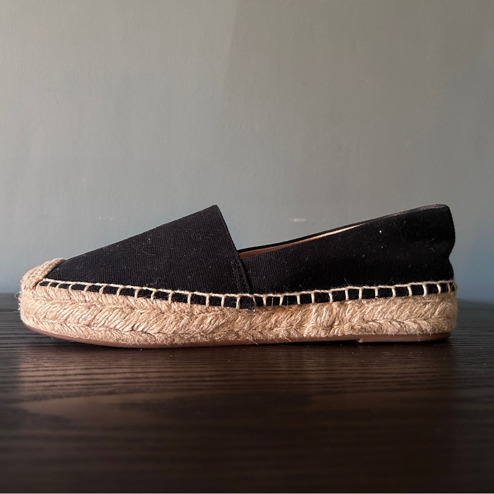 Black JCrew Cotton Espadrille Flats size 7